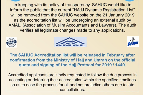 SA Hajj Registration List to Undergo Audit