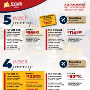 Flywell Travel - FLY JHB 4ZA | Hajj 2023 / 1444 Packages - South Africa