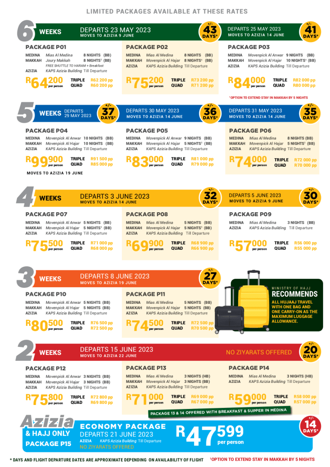 Khidmatul Awaam Package P15 Azizia & Hajj Only Hajj 2023 / 1444