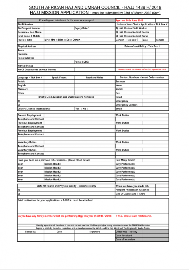 SAHUC releases Hajj volunteer applications